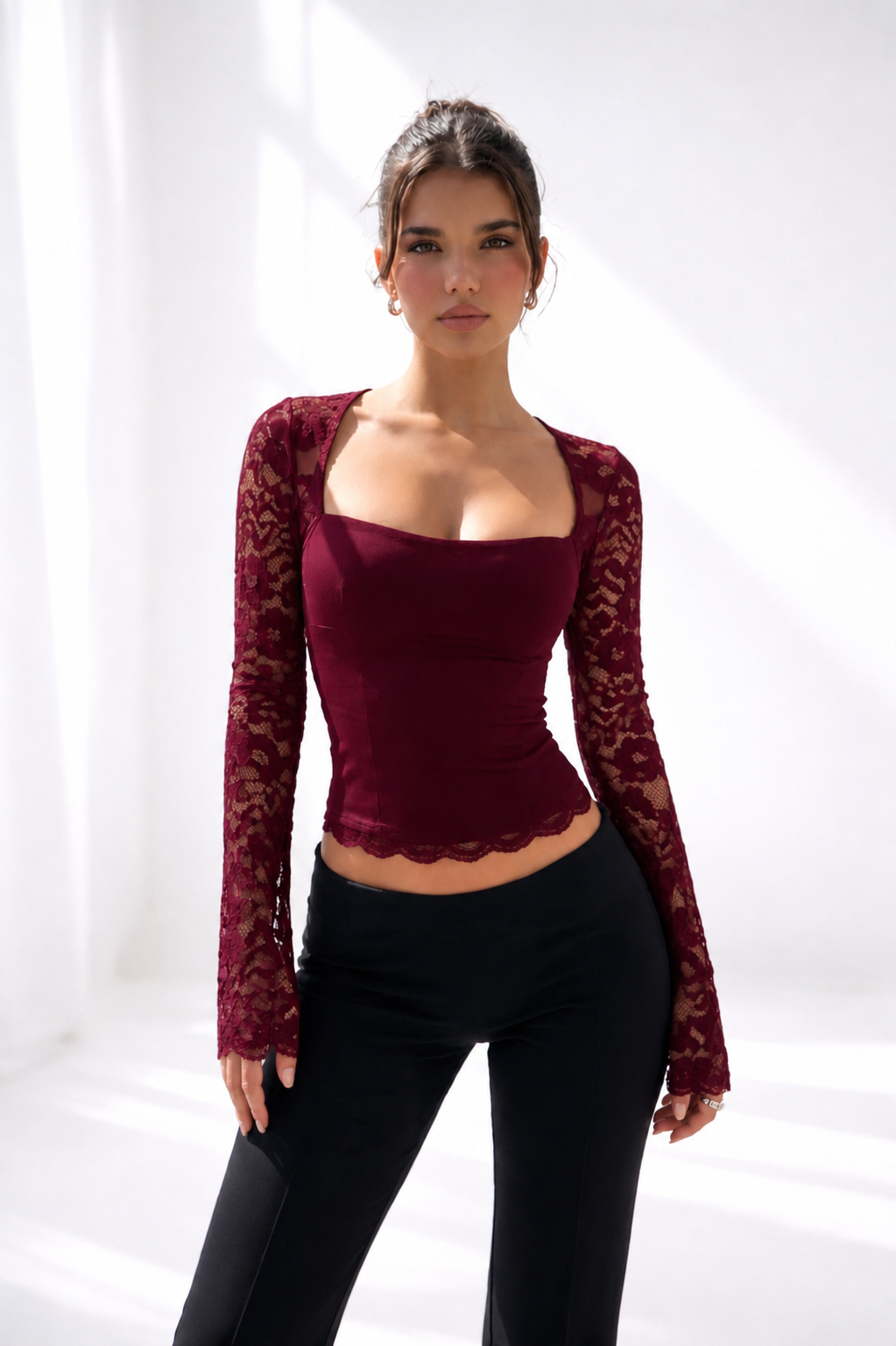 Spitzen Crop Top
