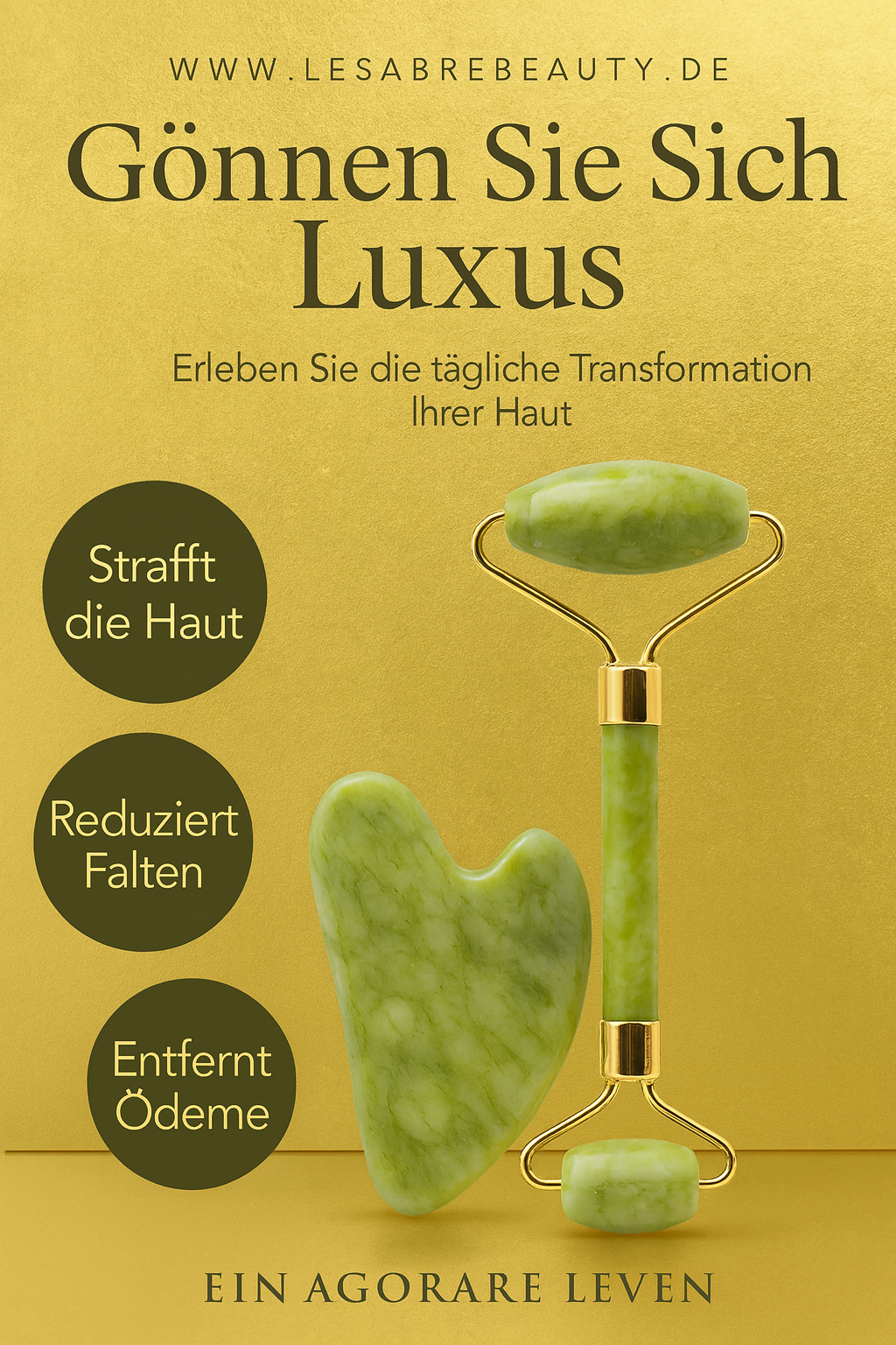 Premium Jade Roller & Gua Sha Set
