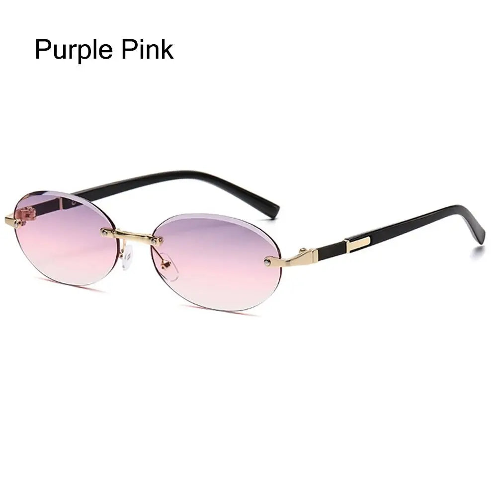 UV400 Rimless Rectangle Sunglasses Fashion Y2K Frameless Sun Glasses Shades for Women & Men
