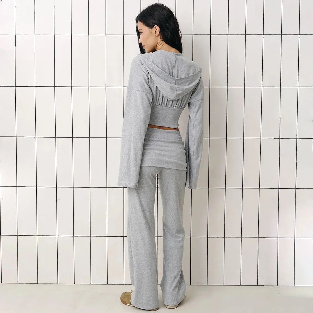 2026 Hoodie Flare Pants Set