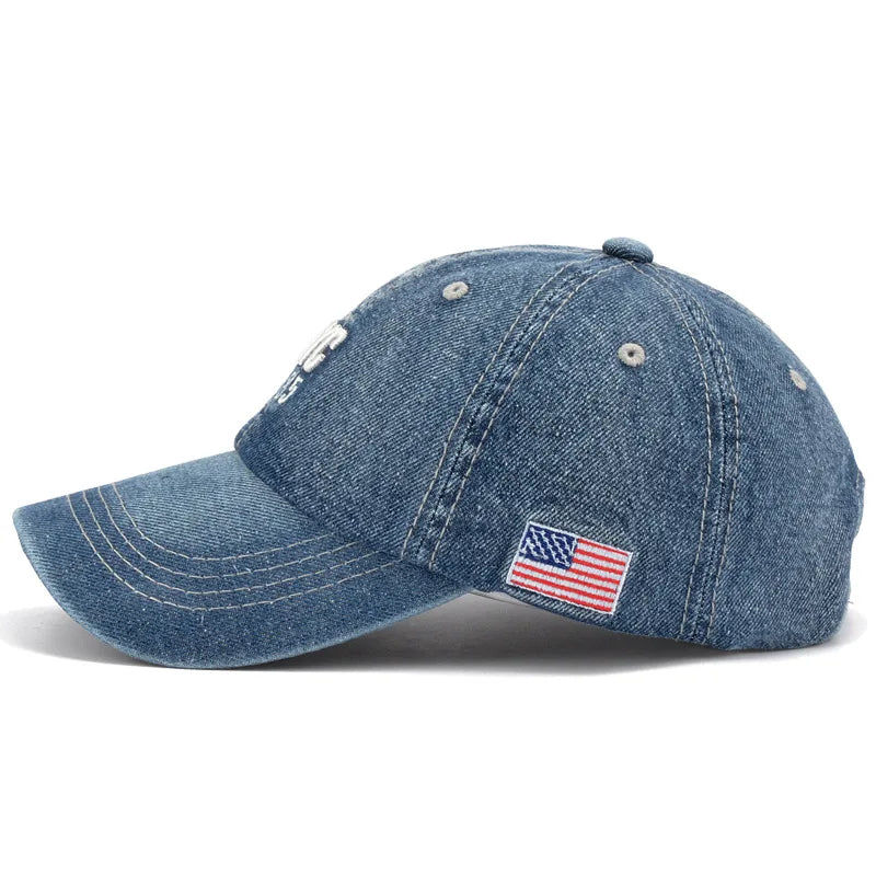 2024 Denim Baseball Cap Men Women Embroidery Letter Jeans Snapback Hat Casquette Summer Sports Hip Hop Cap Gorras Unisex hats | 1