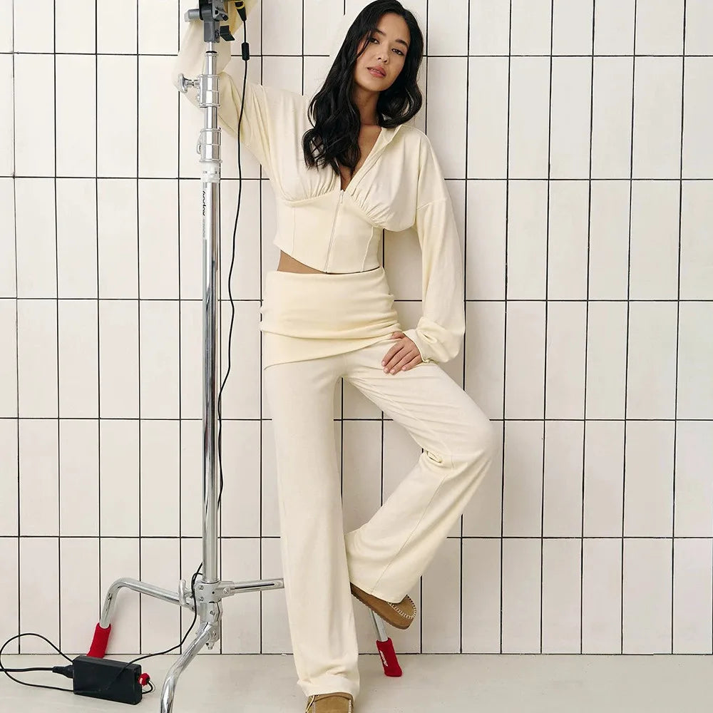 2026 Hoodie Flare Pants Set