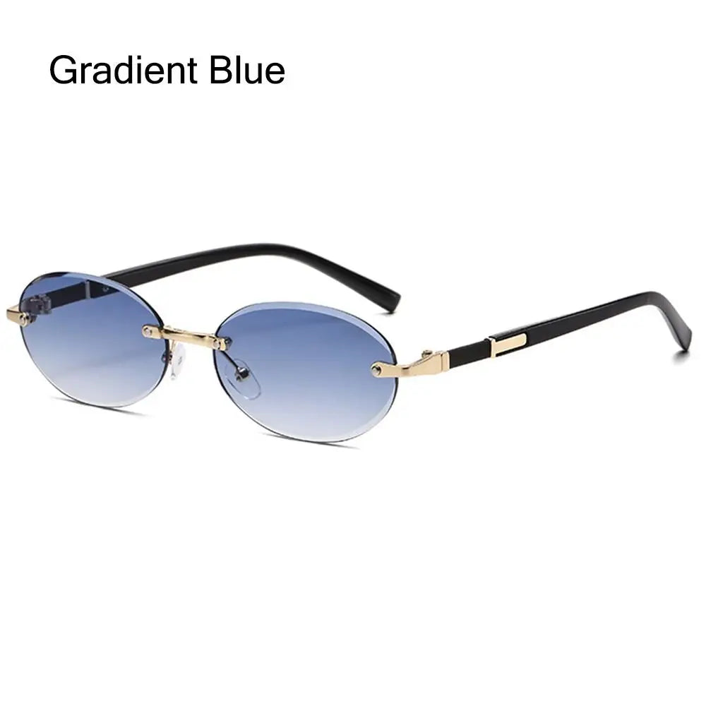 UV400 Rimless Rectangle Sunglasses Fashion Y2K Frameless Sun Glasses Shades for Women & Men