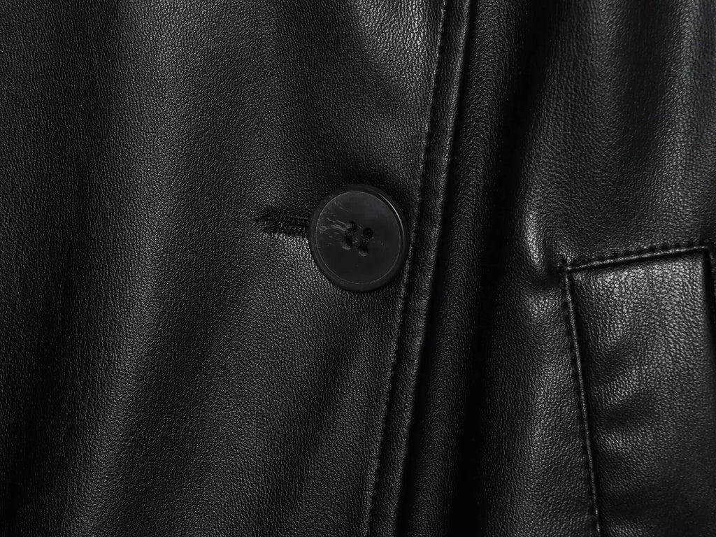 Kurzer Trenchcoat Kunstleder