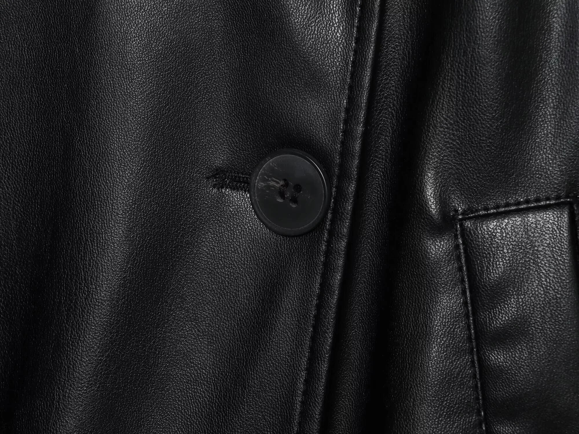 Kurzer Trenchcoat Kunstleder