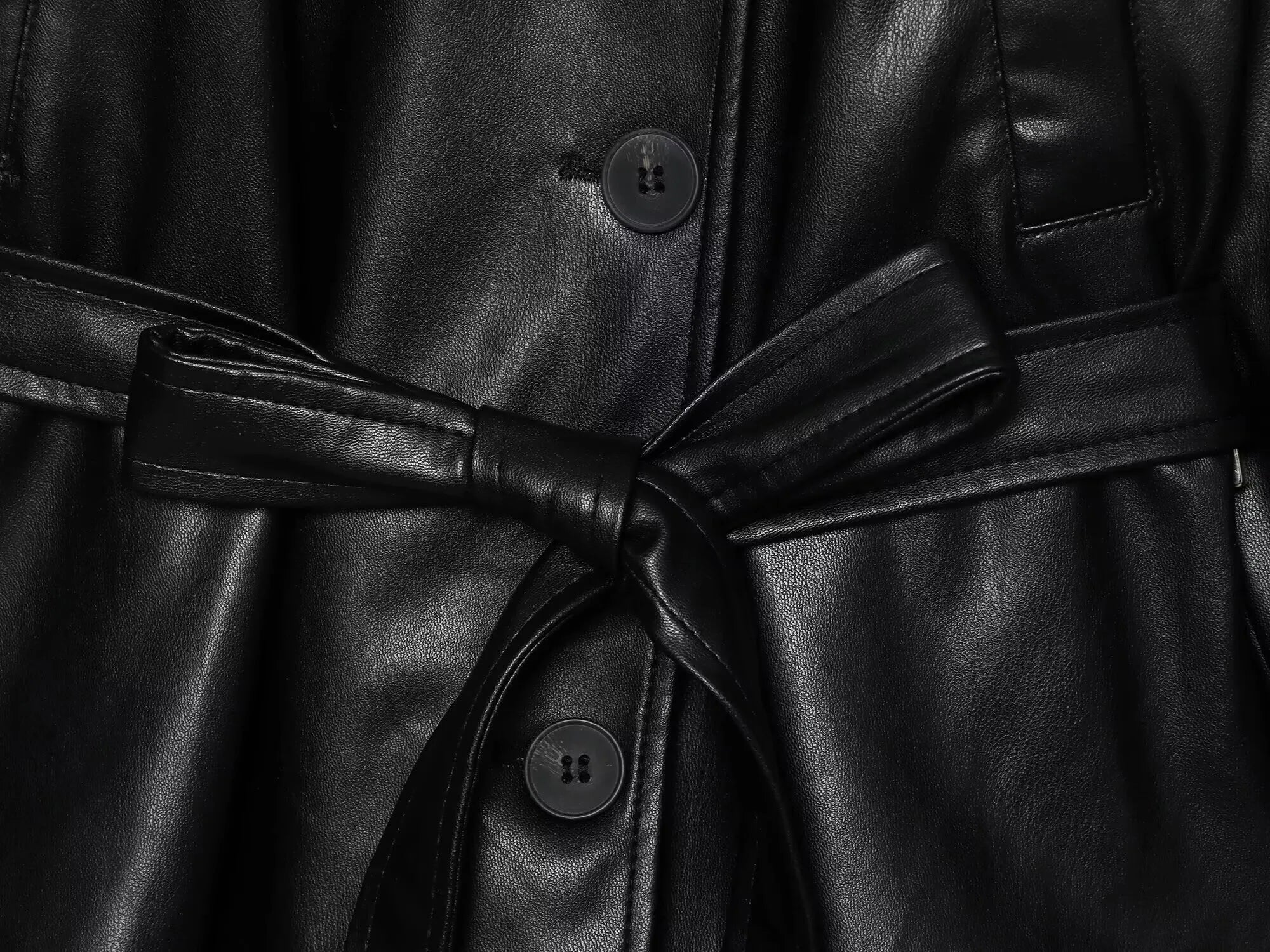 Kurzer Trenchcoat Kunstleder