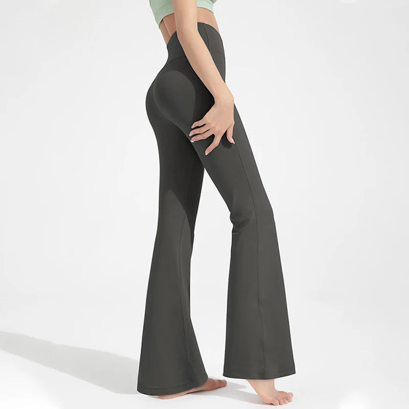 LE SABRÈ High Waist Flared Pants Athleisure Detail