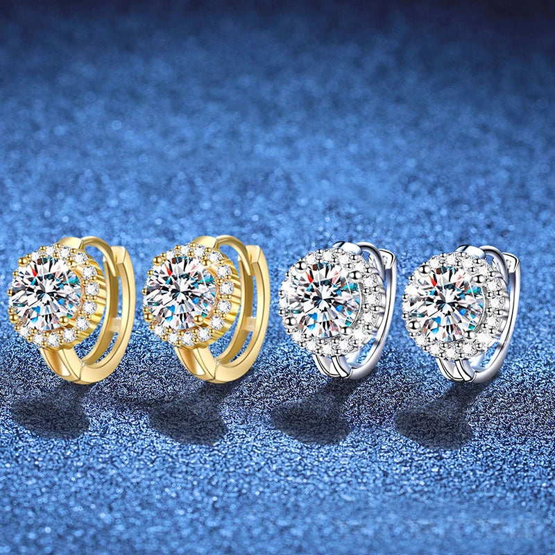 Moissanit Creolen Ohrringe