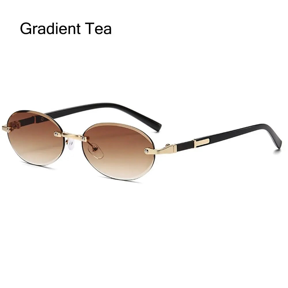 UV400 Rimless Rectangle Sunglasses Fashion Y2K Frameless Sun Glasses Shades for Women & Men