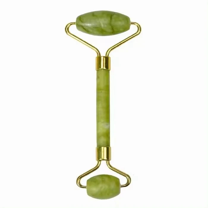 Skin Care Quartz Stone Natural Face Jade Roller Set Cooling Eye Gua Sha Tool Facial Beauty Massage For Face Jade Wheel  Green | Color:jade roller