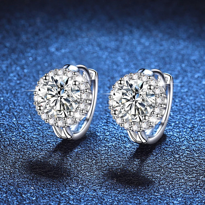 Moissanit Creolen Ohrringe