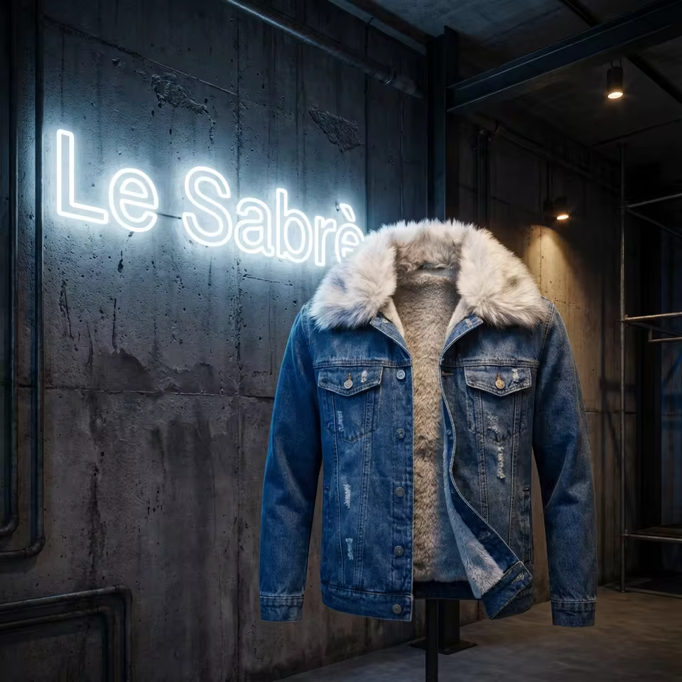 LE SABRÈ Denim Jacke Kunstfell