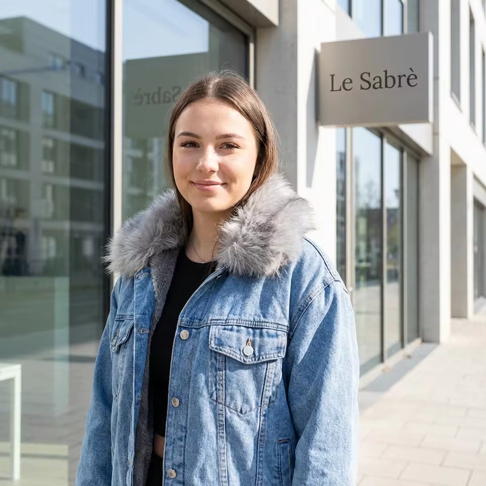 LE SABRÈ Denim Jacke Kunstfell