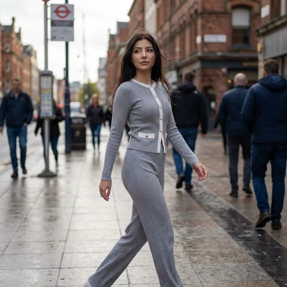 Patchwork Cardigan Set