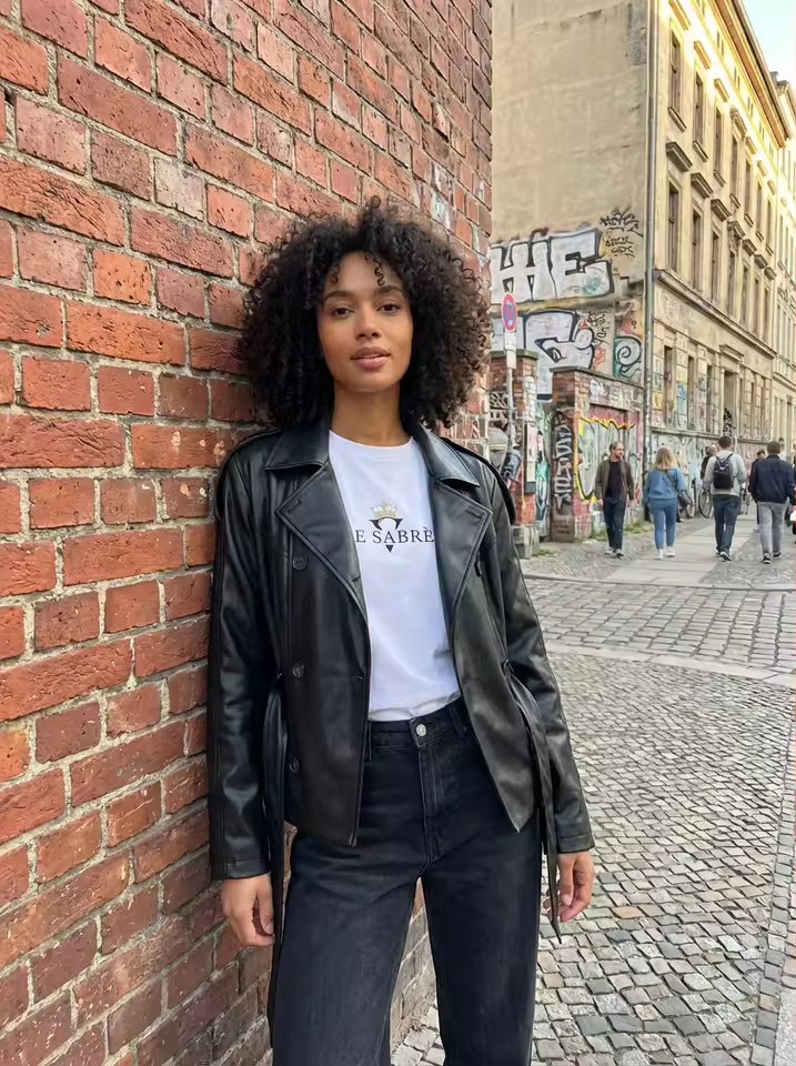 LE SABRÈ Kurzer Trenchcoat Kunstleder