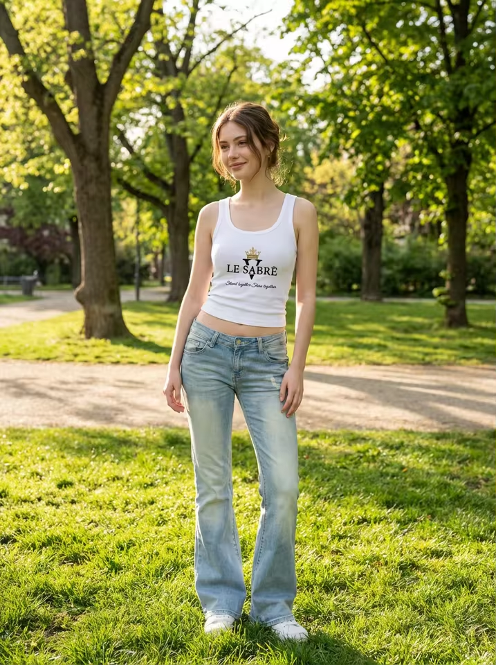LE SABRÈ Micro-Flare Jeans Stretch Slim-Fit Seitenansicht