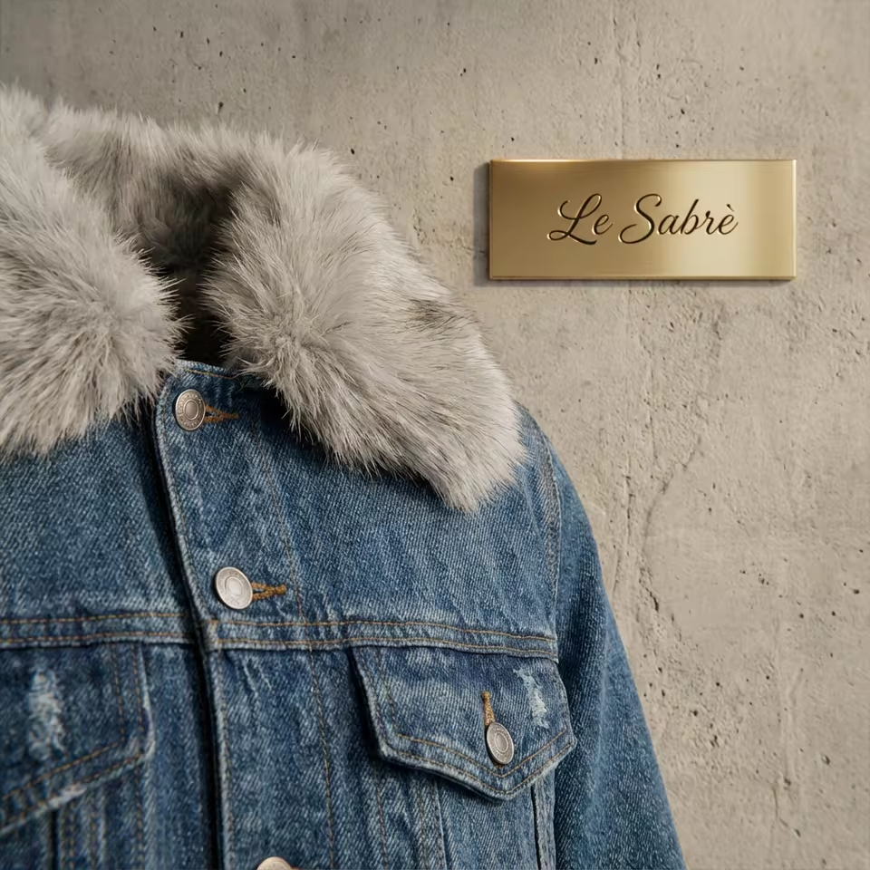 LE SABRÈ Denim Jacke Kunstfell