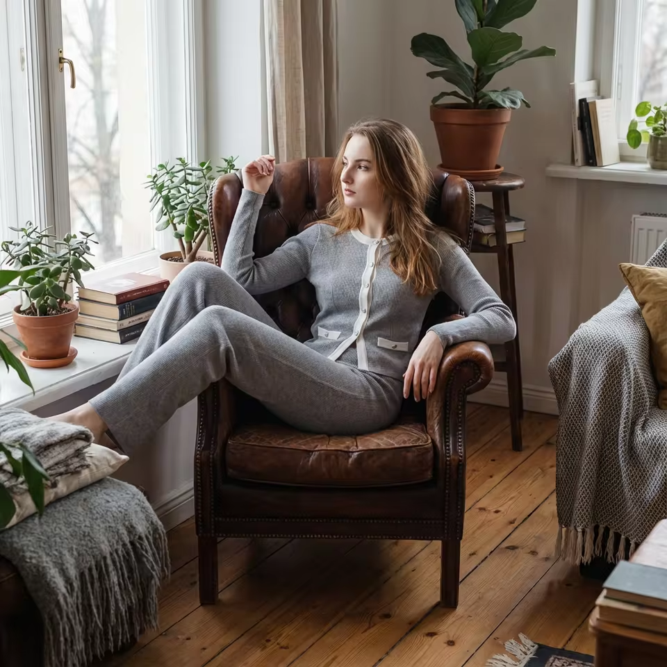 Patchwork Cardigan Set