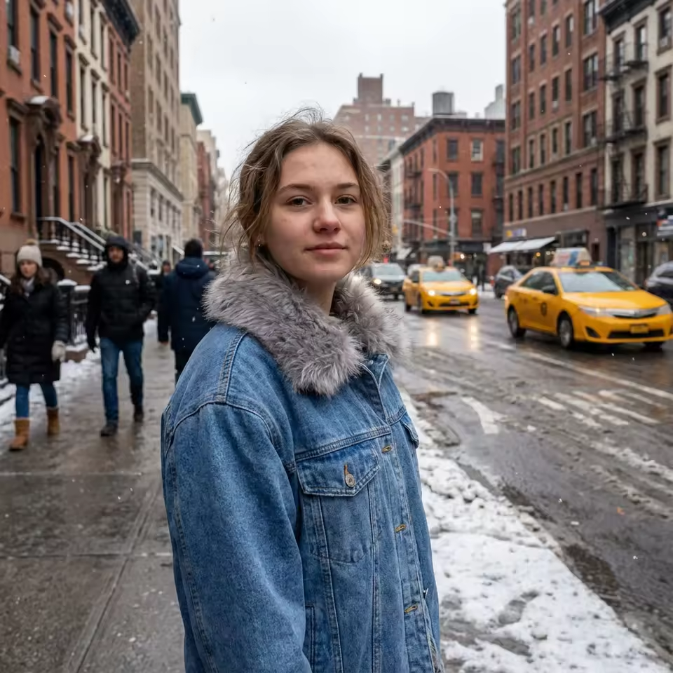 LE SABRÈ Denim Jacke Kunstfell