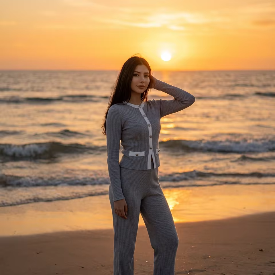 Patchwork Cardigan Set