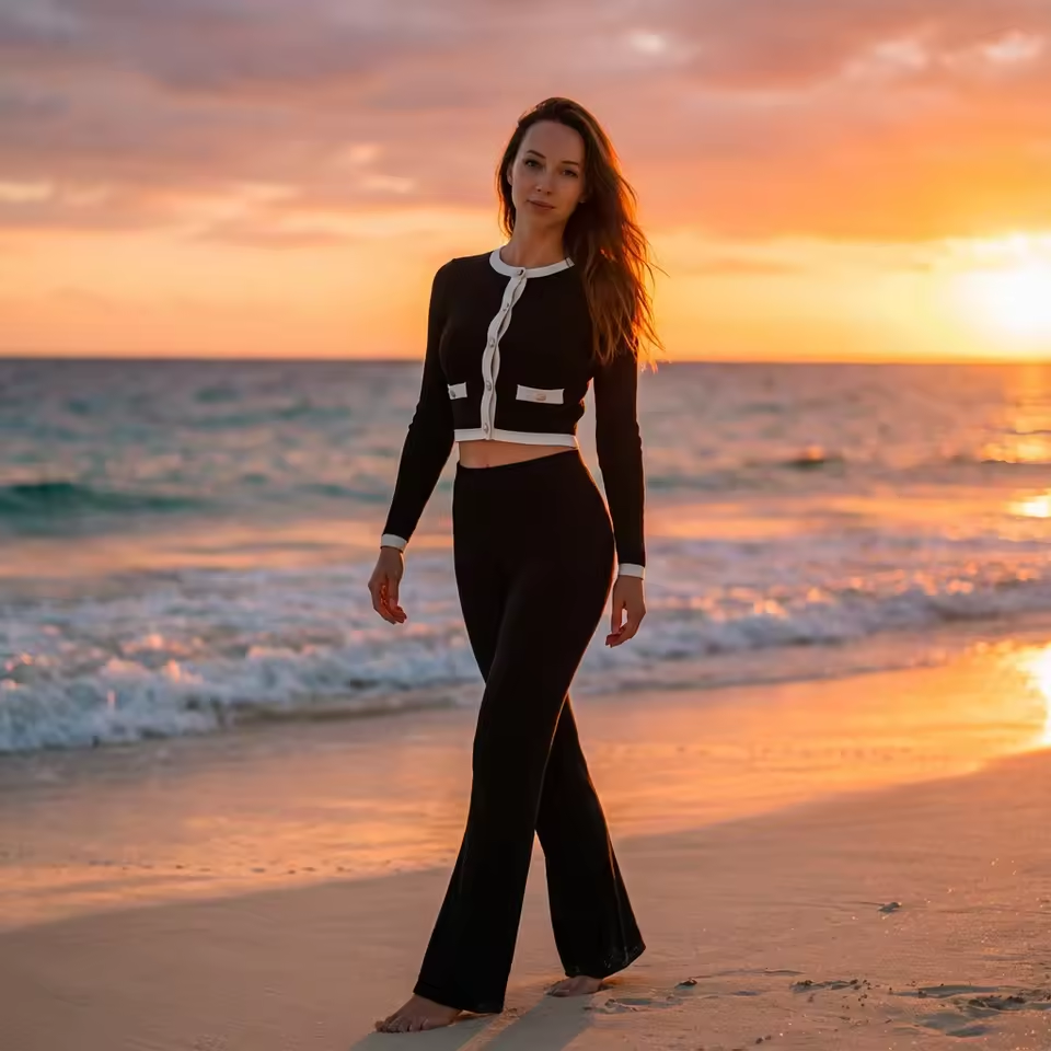 Patchwork Cardigan Set